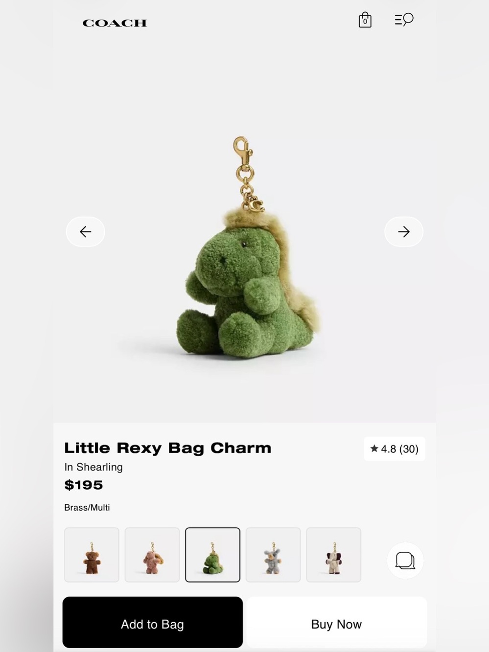 COACH Little Rexy Bag Charm